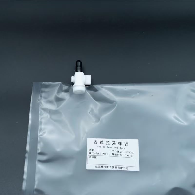 PVF Sampling Bags for Solid VOCs Detection - Single PTFE Valve, 0.5L to 10L, Pack of 20(3L)