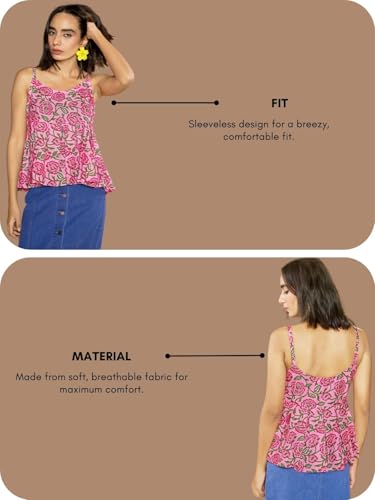 Image of GRECIILOOKS Sleeveless Tops for Women | Casual Tops for Women | Crop Tops for Women | Korean Tops for Women