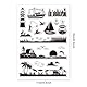 GLOBLELAND Sommer Strand Transparente Stempel für Scrapbooking Boot Leuchtturm Klare Stamps Angeln Silikonstempel Für Kartengestaltung DIY Prägung Journaling