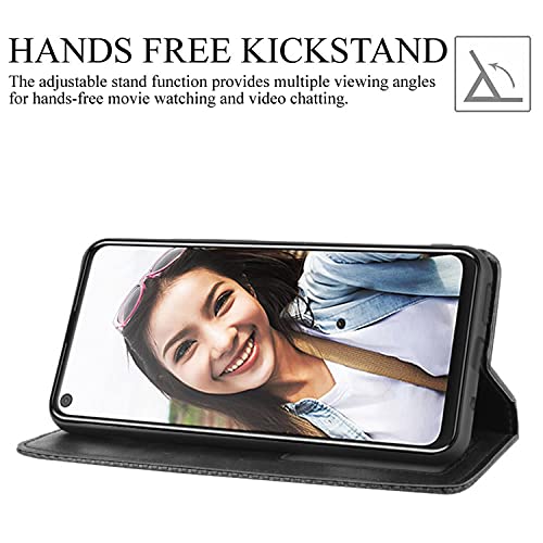 Hualubro Htc U20 5G Case, Retro Pu Leather Full Body Shockproof Wallet Flip Case Cover With Card Slot Holder And Magnetic Closure For Htc U20 5G Phone Case (Black) #TOP2