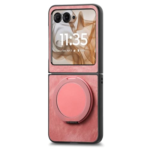 For Motorola Razr 70 Ultra/70 Plus/70 �p�P�[�X�A�w��h�~�T�|�[�g�Ԏ��C�J�o�[�t�� PU ���U�[�V�F��