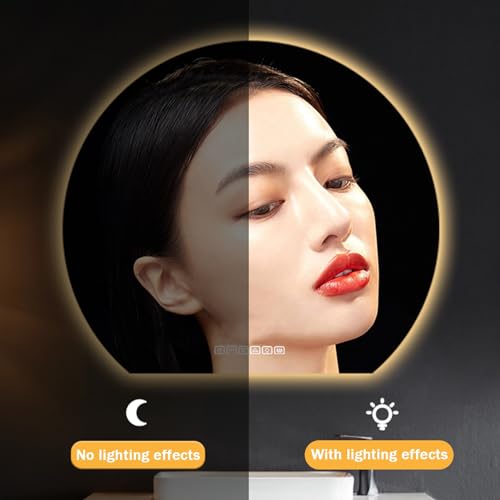 Miroir mural LED anti-buée YVYKFZD avec intensité variable 3 couleurs pour maquillage précis - 7