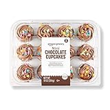 Amazon Grocery, Chocolate Mini Cupcakes, 10 Oz, 12 Ct, Frozen (Previously Fresh Brand, Packaging May Vary)