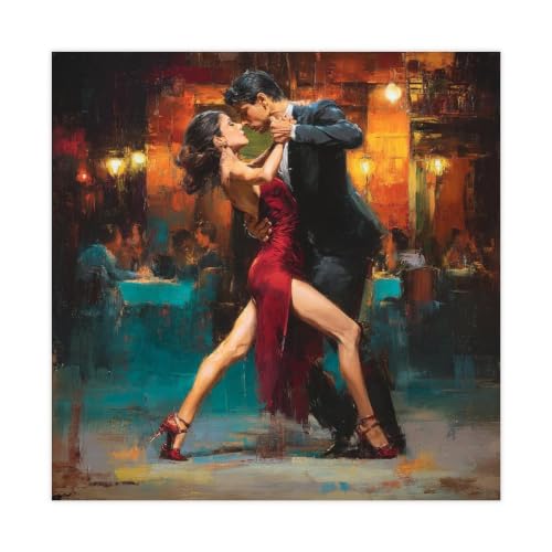 Toile tango couple passionne, decoration emotionnelle et romantique pour chambre et salon