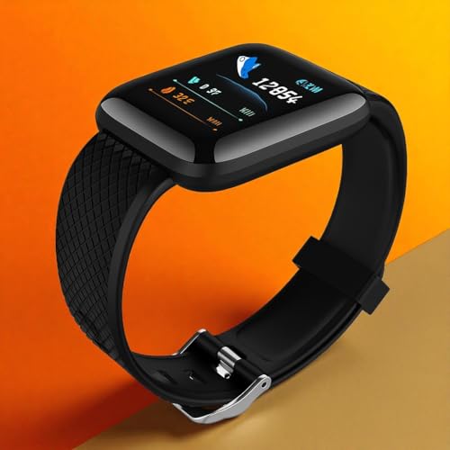 Stybits Smart Fitness Watch with Color Display, Heart Rate Monitor, Activity Tracker, Black Sports Band, Digital Health Monitoring for Men and Women