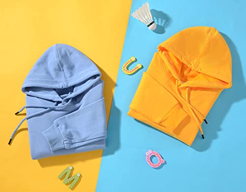 Girls Boys Hooded Pullovers Comfortable Lightweight Solid Sweatshirts Kids Long Sleeve Casual Tops (Yellow, 3-4 Years)3