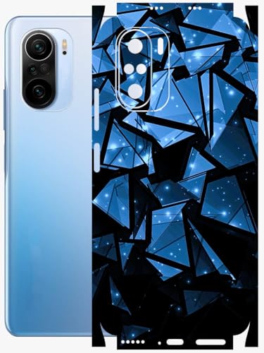 Image of AtOdds - Full Body Back Screen Guard Protector Film - Lamination Wrap Skin Sticker Compatible with XIAOMI Mi 11X PRO | Scratchproof Matte Finish (Blue Crystals)