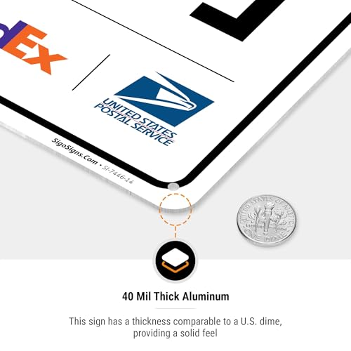 Image of Package Delivery Sign, Delivery Instructions Please All Package to Back Door Sign, 10x14 Inches, Rust Free .040 Aluminum, Fade Resistant, Made in USA