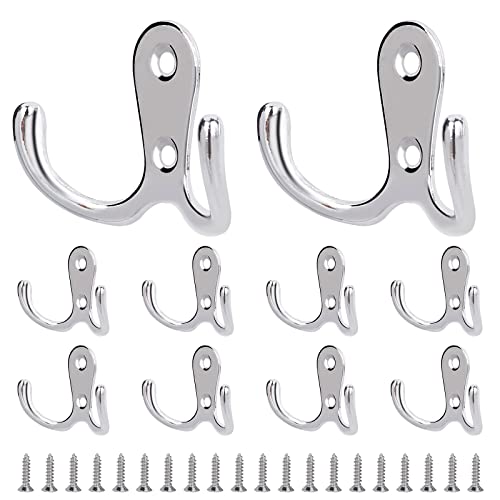 QIMEI-SHOP Kleiderhaken Garderobenhaken Doppelhaken Wandhaken Metall mit...