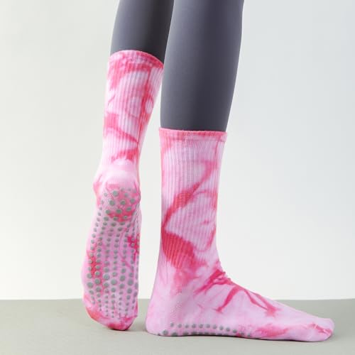 Grip Socks Pilates for Women- Cute Pilates Socks- Tie Dye Non Slip Grippy Sock Woman for Yoga Barre Dance3