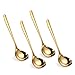 IMEEA 20,5cm klein Schöpflöffe SUS304 Edelstahl Suppenlöffe Soßenlöffel 4er (Gold)