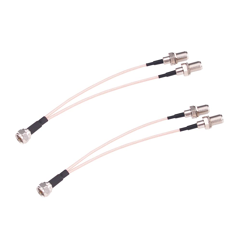 Adaptador Coaxial F Macho a Doble F Hembra, 2 Piezas, 15cm