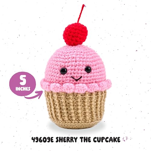 Image of Bucilla Complete Crochet Kit, Sherry the Cupcake, 5 inch