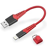 GOPALA Short Lightning Cable, 3Pack 20cm iPhone Charger Cable with Keychain Attachment, MFi Certi...