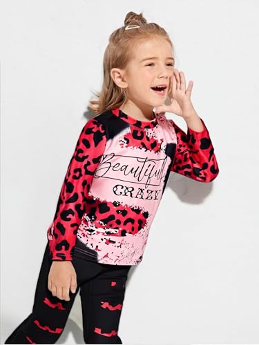 Image of Tween Girl's Letter Print Top + Jogger Pants 2 Piece Outfit Set Kids Clothing, Sizes 6-14 Years