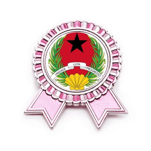 Broche emblème Guinée-Bissau rose M en métal : un bijou d'exception aux finitions soignées