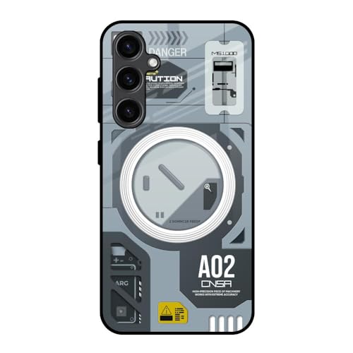 Image of Designer Tempered Glass Back Case Cover Compatible with Samsung Galaxy S23 FE 5G - Modern Technology Glass Case