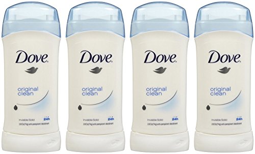 Dove Invisible Solid Deodorant, Original Clean - 2.6 oz - 4 pk