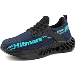 Zapatillas De Seguridad De Hombre Hitmars Zapatos de Seguridad para Hombre Calzado de Seguridad Mujer Ligeras Zapatos de Trabajo Antideslizante Zapatillas de Seguridad Hombre con Punta de Acero Azul NN-2 43 EU