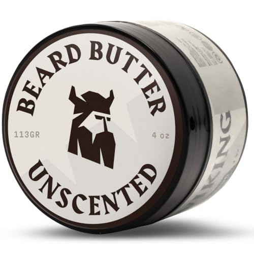 Striking Viking Bartbutter für Herren - 118 ml Creme, Unparfümiert - Nicht Fettend & Feuchtigkeitsspendend Mit Natürlichen Ölen - Bartcreme Männer als Leave-In-Conditioner & Styling