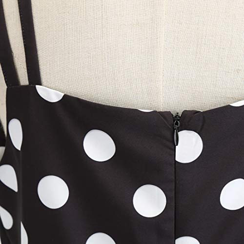 IDOPIP Women's Vintage 1950s Retro Rockabilly Audrey Dress Polka Dot Sleeveless Cocktail Evening Party Swing Dress with Belt - Image 6