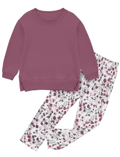 oklady Baby Girl Clothes Long Sleeve Sweatshirts and Floral Pants Slit Design Baby Clothes
