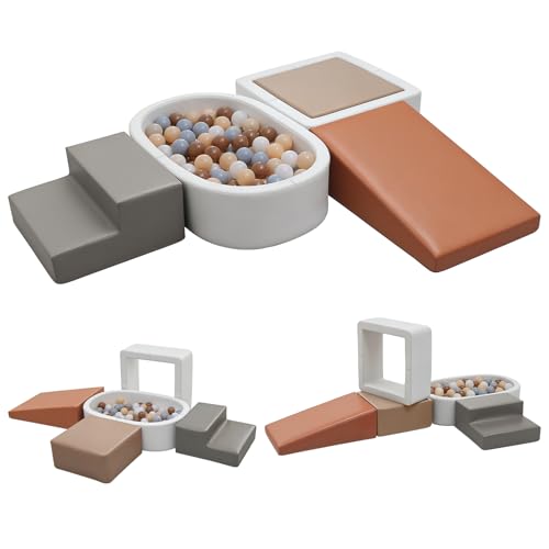 Image of JungleDove 5pcs Climbing Toys for Toddler: Ball Pit for Toddlers - PU Leather Foam Climbing Blocks - Indoor Soft Play Set for Baby(NO Balls)