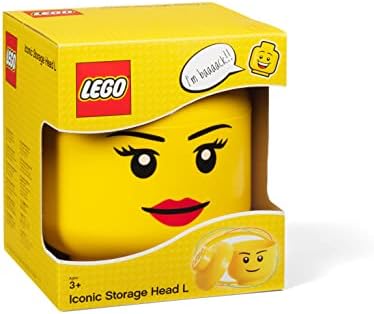 Lego Girl Storage Head, Geel, 0.24 x 0.24 x 0.27 cm