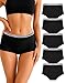 Channo Gerippte Baumwolle Boxershorts Damen: Bequem und Stilvoll Unterhosen für Frauen Moderne Atmungsaktive Panties Moderne Dating Sport Yoga Partys 5 Stück (Schwarz M)