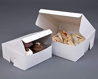 bag it Plastics Cake Box 7 Inch Square Wedding Birthday Celebration Boxes 7" x 7" x 3" - Pack of 250
