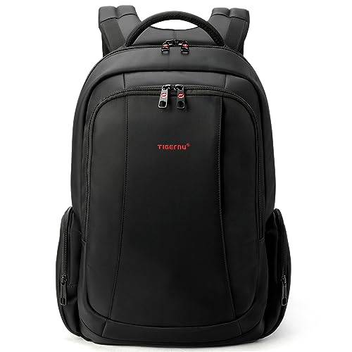 Tigernu T-B3143 15.6" Laptop Backpack – Water-Resistant Anti-Theft Rucksack with Lock & Padded Sleeve – Travel, Work, Uni (Black) With FREE Lock
