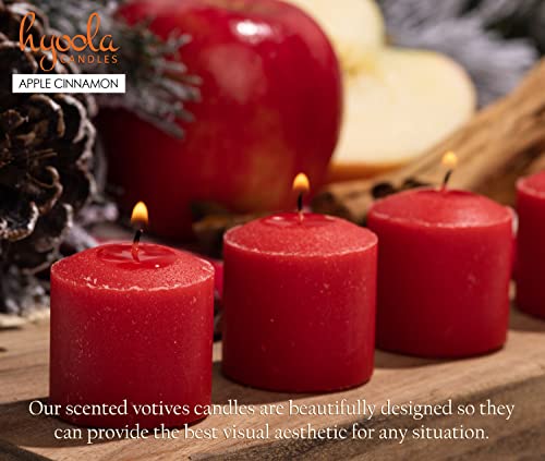Image of HYOOLA Scented Votive Candles - Apple Cinnamon Votive Candles -12 Hour Burn Time - 9 Pack - European Made