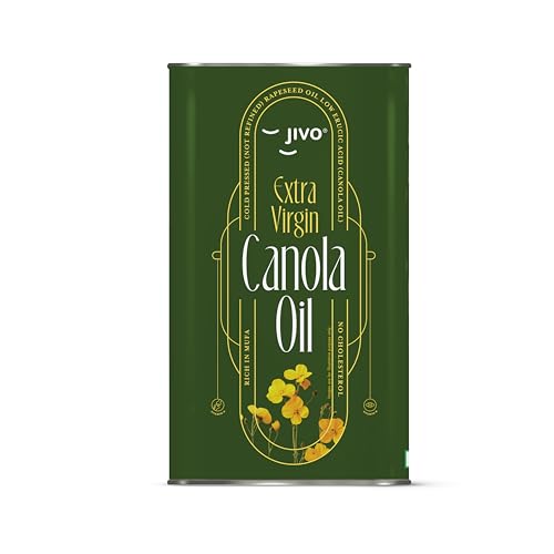 Image of JIVO Extra Virgin Canola Edible Oil 3 Litres | Vitamin A & D Fortified Cooking Oil | Canada Imported MUFA-Rich Oil | Ideal for Roasting, Frying, Baking & All Types of Cuisines