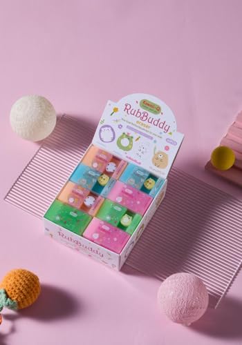 Image of DEOXY Rub-A-Long Eraser | Colourful Available in 4 Vibrant Colours | No Trace of Colour While Erasing | Soft & Smooth | Residue Sticks to Eraser | Fun for Kids(ER-5203-RY), Multi-Color