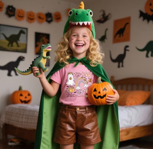 Toddler Girls Halloween Shirt Cute Ghost B00 Tshirt Kids Outfits Short Sleeve Tees Tops 2-7Years4