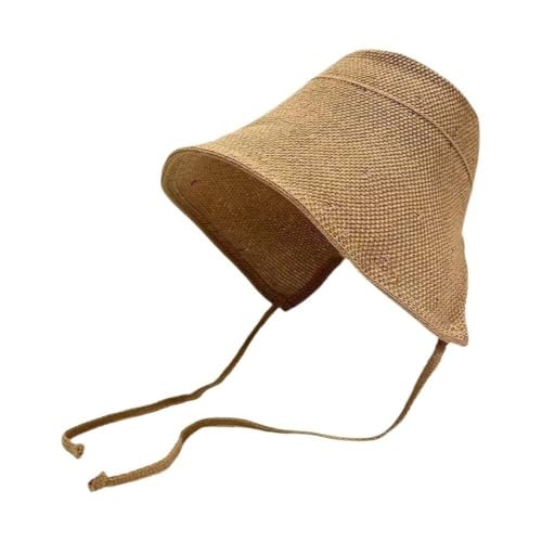 Chapeau cloche soleil en paille de lin pour plage voyage et randonnée été