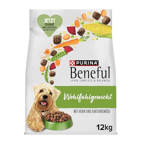 Beneful Wohlfühlgewicht Hundefutter trocken, mit Huhn und Gartengemüse, 1er Pack (1 x 12kg)
