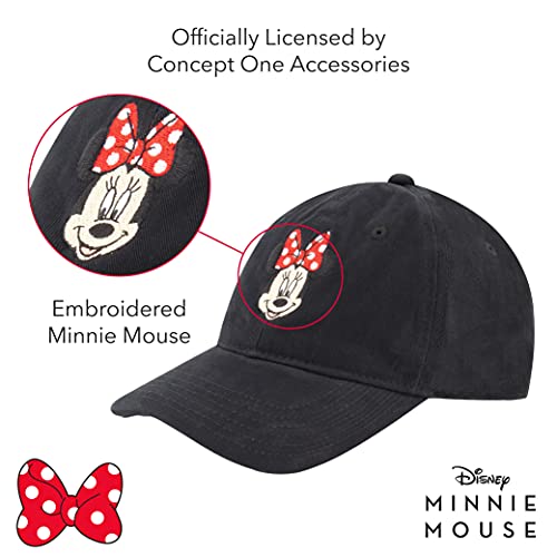 Image of Disney Minnie Mouse Dad Hat, Cotton Adjustable Baseball Cap with Curved Brim