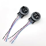 Slykew 2 PCS Car Brake Socket Replacements, Waterproof Soft Automotive Turn Signal Socket, Universal Vehicle Daytime Running Light Wire Harness Pigtail (Multicolored #3157B)