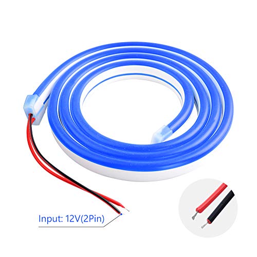 XIANGMENG Tira de luz flexível de silicone de 12 V cortável, tira de nênon à prova d'água, muito ma