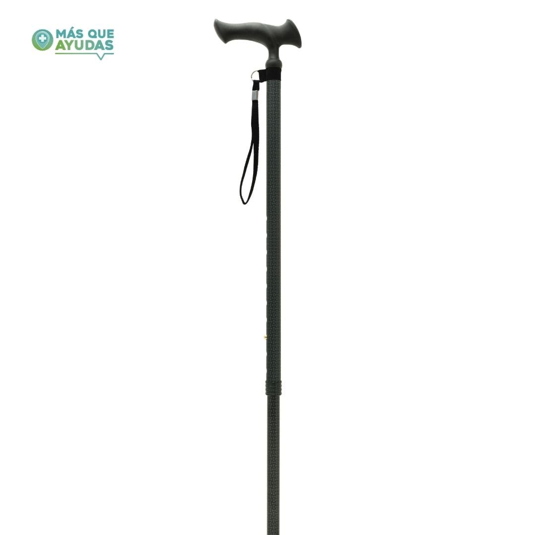 Bastón para Mayores y Adultos Ergo, Aluminio, Extensible y Portátil, Altura Ajustable 76-99 cm, Puño Ergonómico, Bastón para Caminar y Pasear, 300 g
