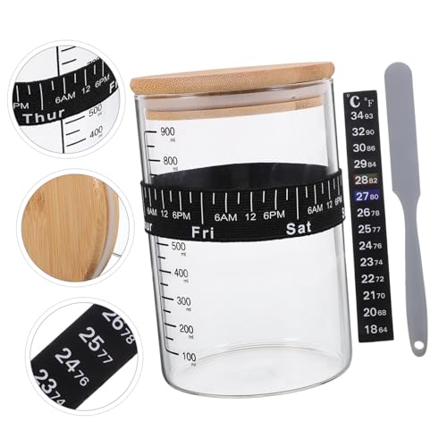 Kit de fermentation avec bocal en verre spatule et étiquette de température SHOWERORO - 7