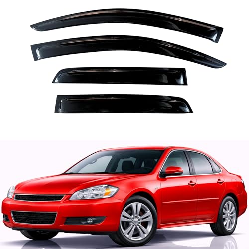 Image of KPY Rain Guards Fit for 2006-2013 Chevrolet Impala, Out-Channel Window Visors Vent Wind Deflectors 4PC, Car Accessories for 2014-2016 Chevy Impala Limited