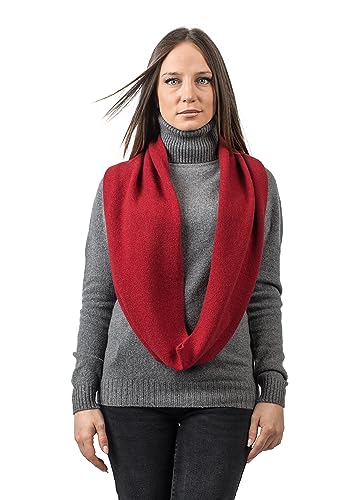 Dalle Piane Cashmere - Wraparound infinity scarf in 100% regenerated cashmere - Woman/Man, Color: Red, One size