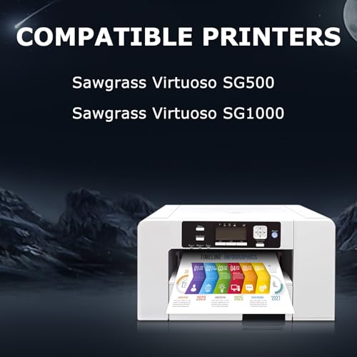 DOUBLE D SG500 SG1000 Sublimationspatronen kompatibel mit Sawgrass Virtuoso SG500 SG1000 Sublimationsdrucker (4er Pack)