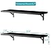 SUPERJARE Wall Mounted Floating Shelves, Set of 2, Display Ledge, Storage Rack for Room/Kitchen/Office - Black