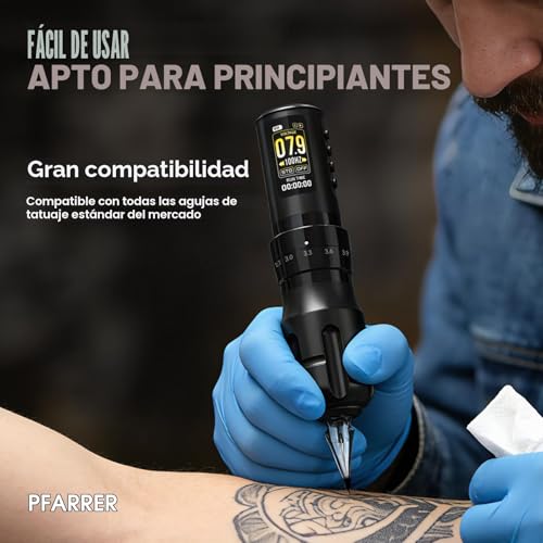 Miniatura 7 de Pfarrer Juego De Máquina Inalámbrica De 1600 Mah, Batería Lcd Digital, 20 Unidades, Aguja, 7 Tintas, Accesorios Inalámbricos Pr-Tke652aeu-1