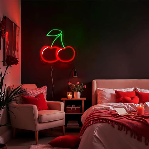 Cherry Neon Sign, Custom Cute Fruit LED Neon Light Sign
