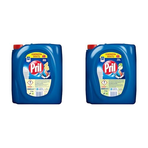 Pril Limon Kokulu Sıvı Bulaşık Deterjanı (1 x 4 KG) ve Pril Elma Kokulu Elde Yıkama Sıvı Bulaşık Deterjanı (1 x 4 kg)