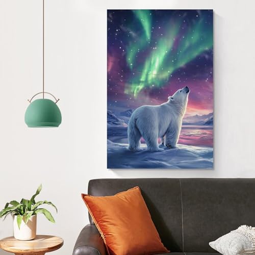 Cuadros de oso polar en lienzo para llenar de serenidad y calidez el salón familiar 4